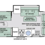 2017 Thor Vegas, Class A Motorhome 25.5, Front Drop Down Electric Bed, Short! full